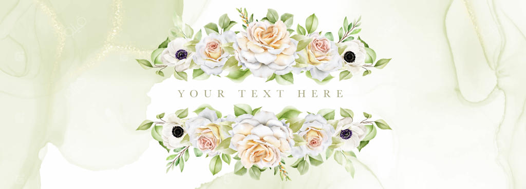 مجموعه کارت دعوت عروسی با طراحی دستی گل‌های رز زیبا