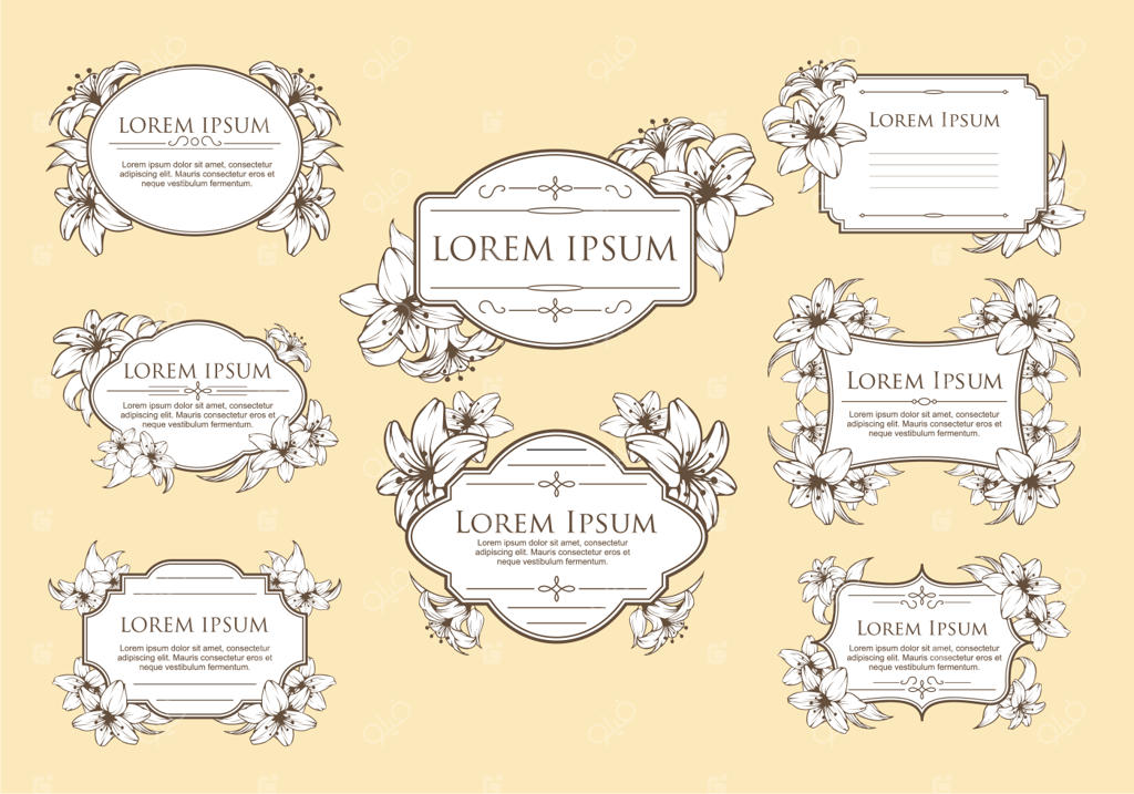 وکتور قاب گل سوسن عید پاک