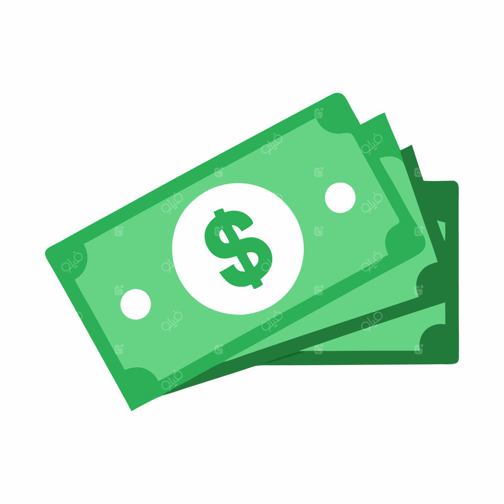 اسکناس‌های دلار در پس‌زمینه سفید