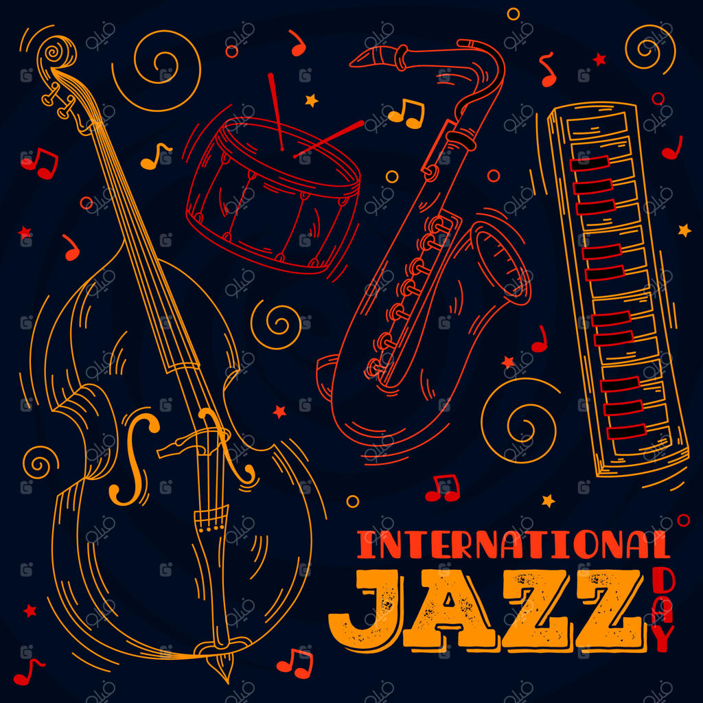 طرح دستی مفهوم روز جهانی جاز