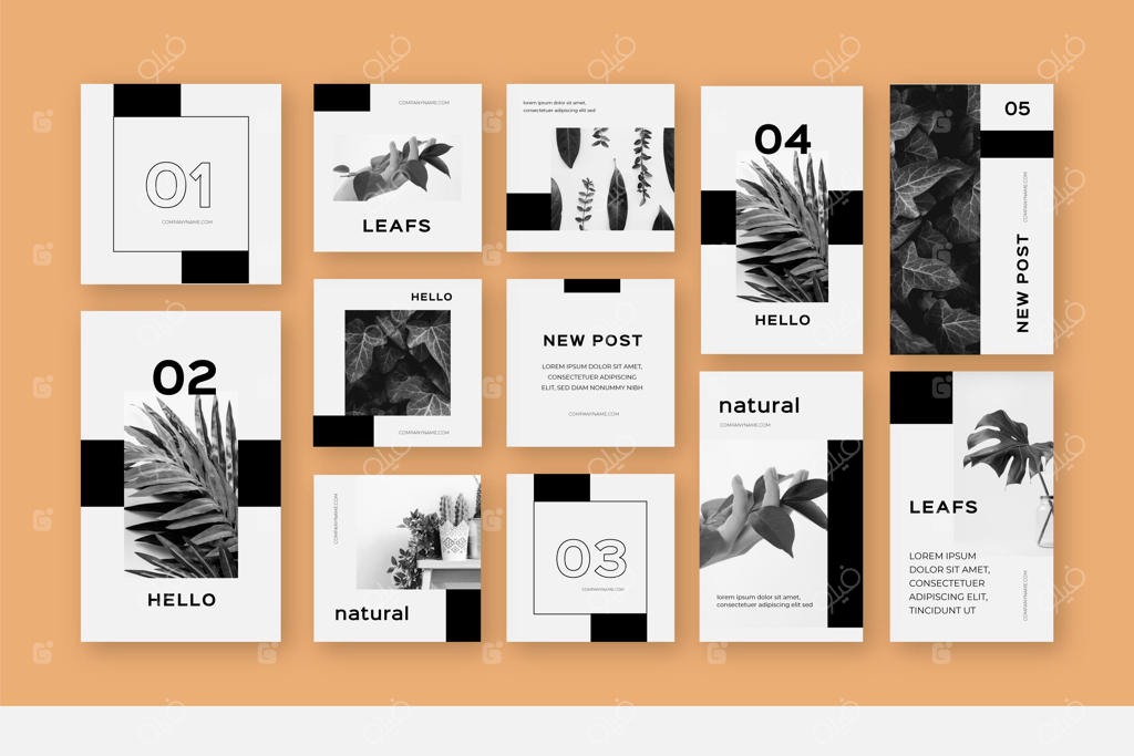 قالب‌های مجموعه استوری و پست‌های اینستاگرام