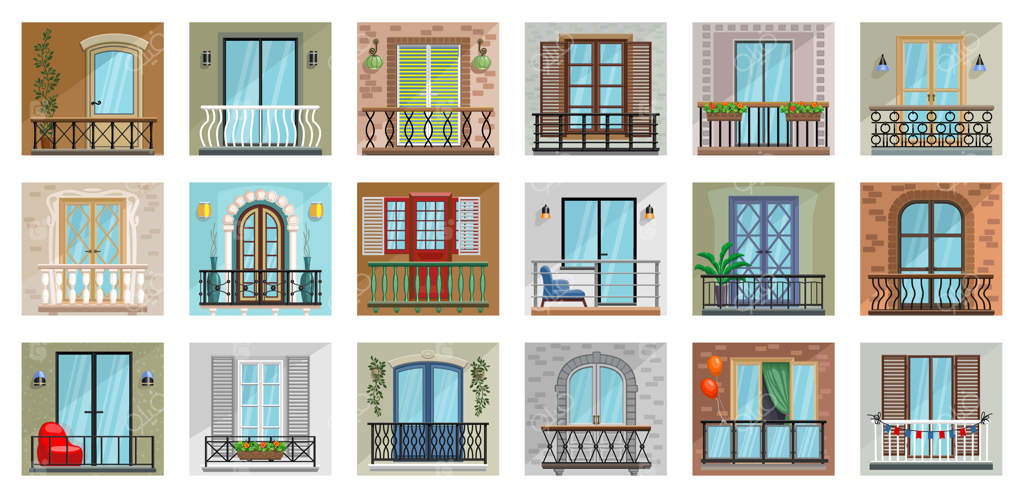 نماد مجموعه کارتونی بالکن.