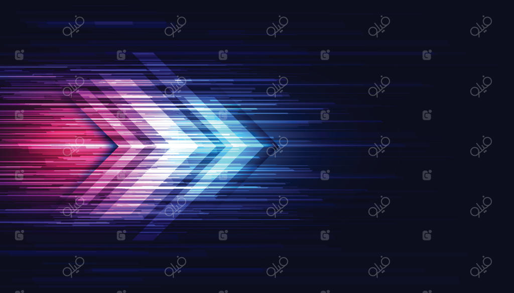 تیرهای مدرن با افکت نور انتزاعی و پرسرعت - حرکت تکنولوژیکی و آینده‌نگر بر روی پس‌زمینه آبی. پترن حرکت مناسب برای طراحی بنر یا پوستر.