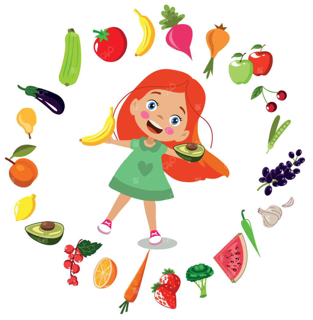 کودکان بامزه در حال خوردن میوه‌های متنوع