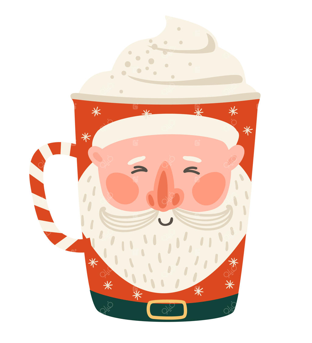 طرح وکتور نوشیدنی کریسمس بامزه و ایزوله