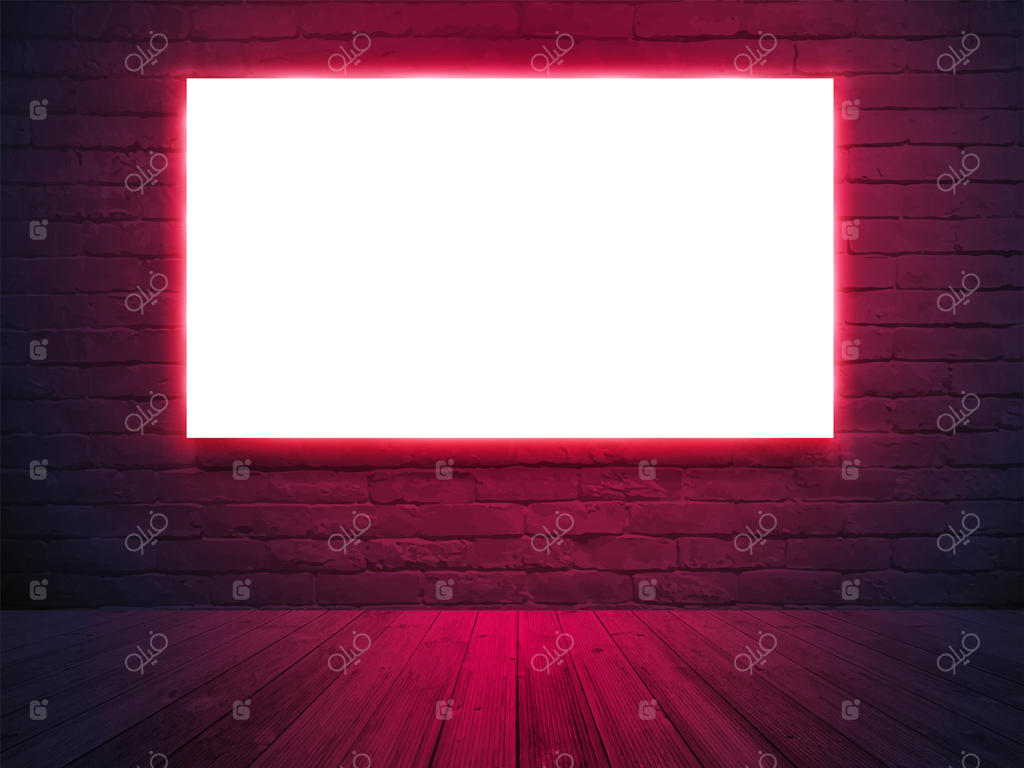 بنر پوستر جعبه نورانی روی دیوار آجری
