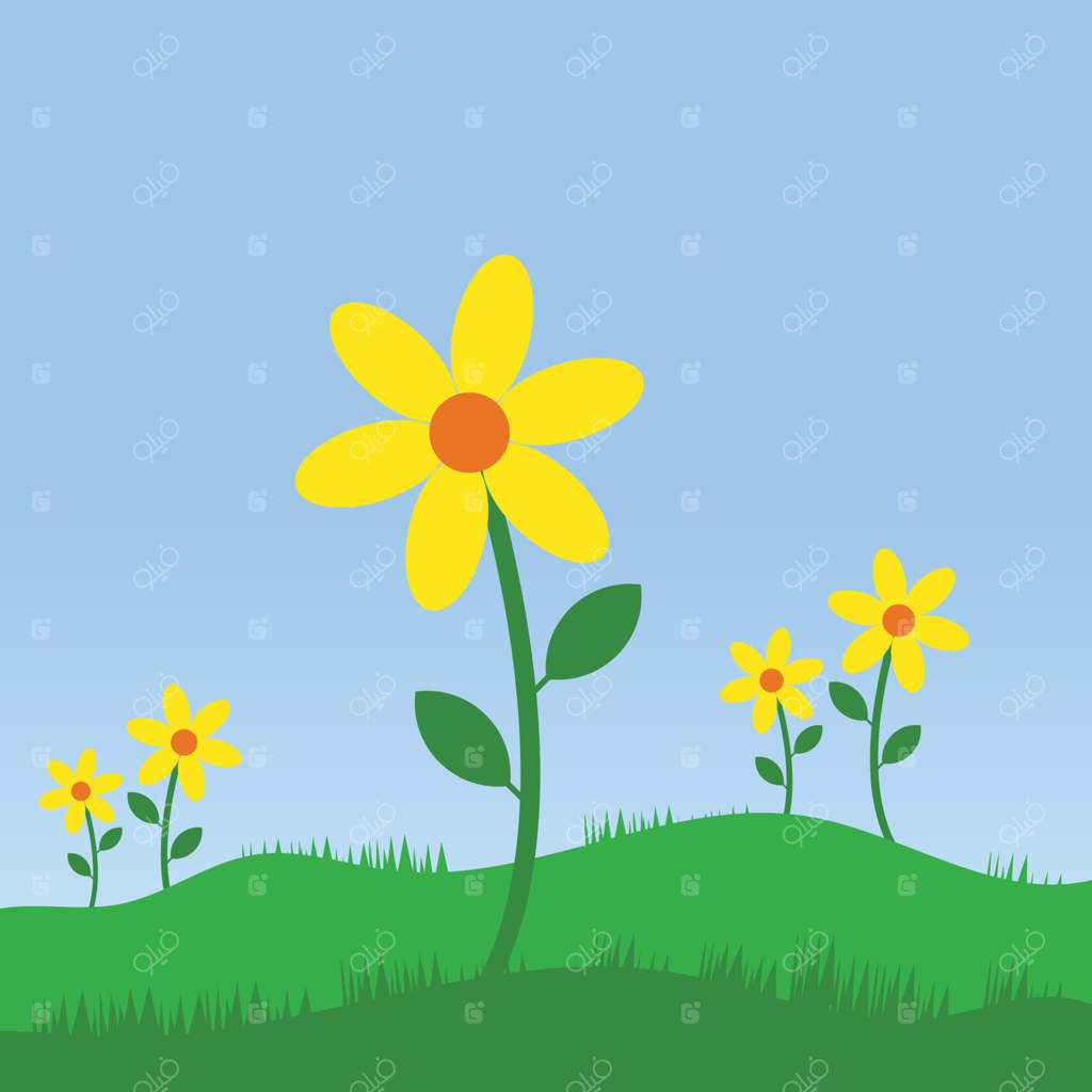 طراحی پس‌زمینه با تصویرسازی باغ گل.