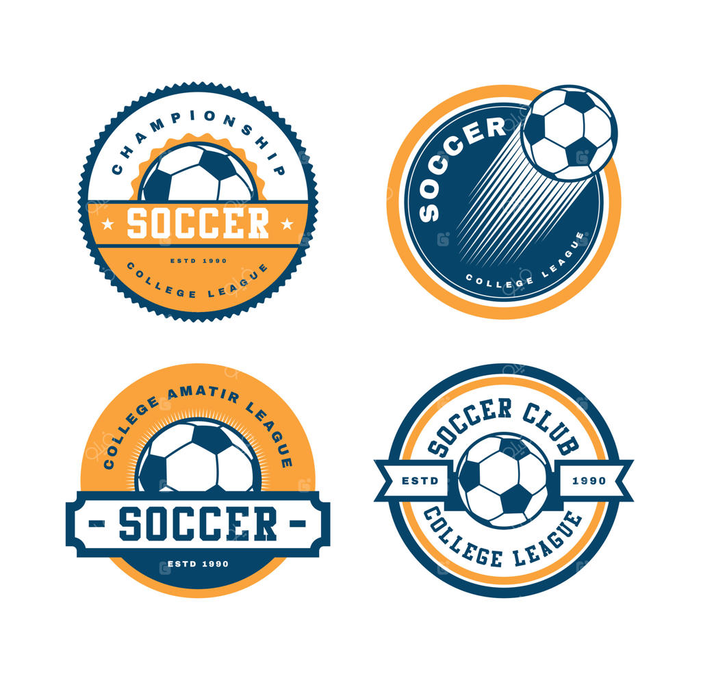 مجموعه لوگوهای لیگ فوتبال برای تیم‌ها و رویدادها - وکتور حرفه‌ای