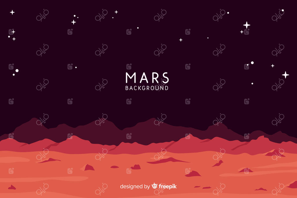 پس‌زمینه مریخ رنگارنگ با طراحی ساده
