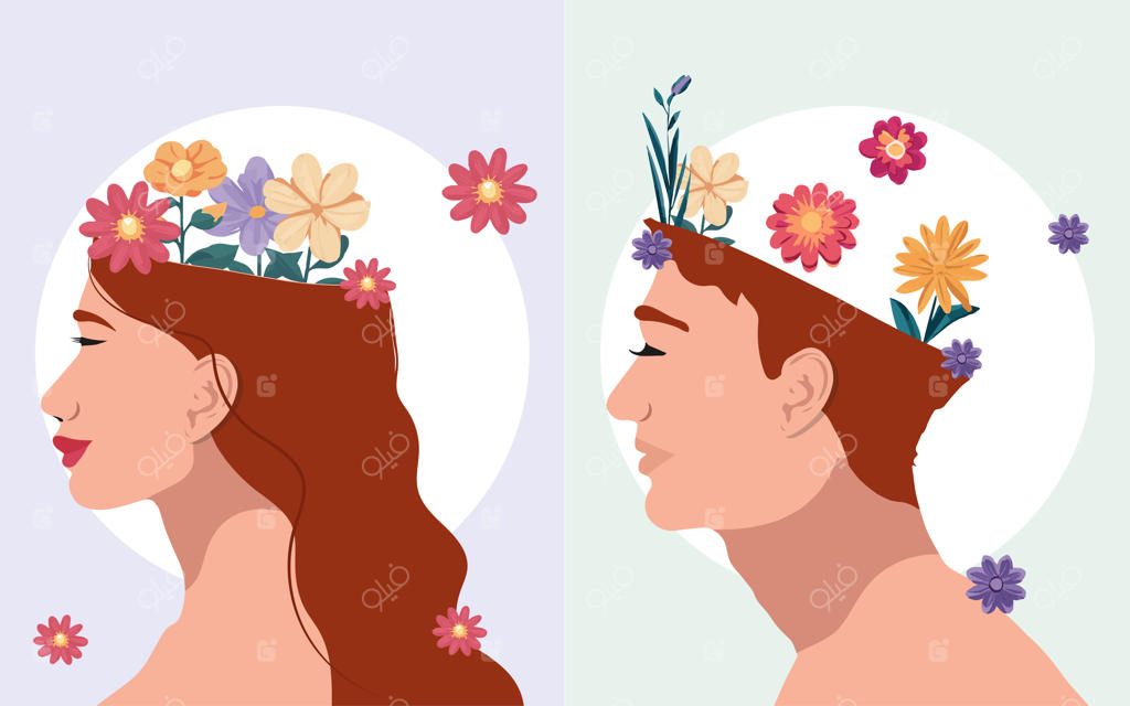 زنی با تاج گل بر سر