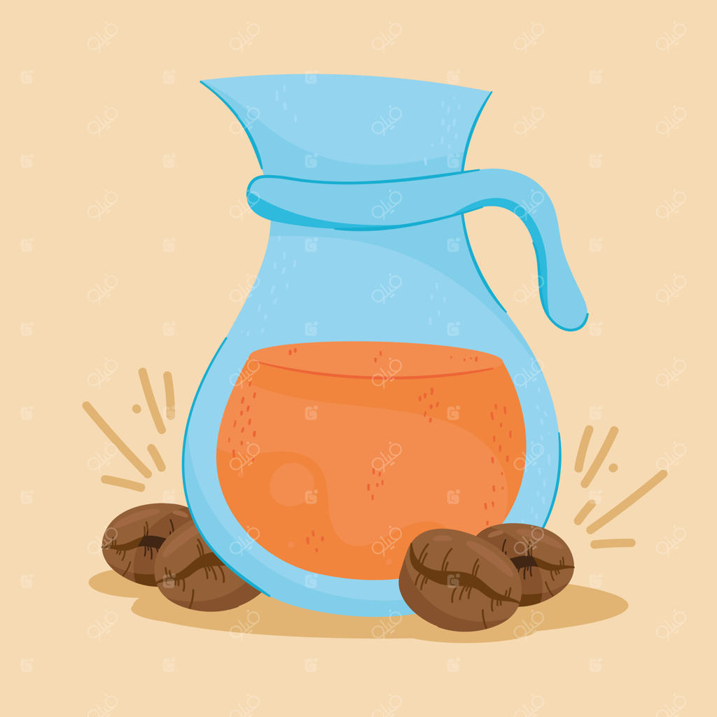 شیشه قهوه با دانه‌ها