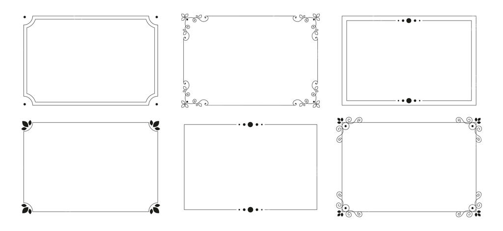 قاب‌های خوشنویسی وینتیج، کادرهای مزین و حاشیه‌های تزئینی شیک و رترو
