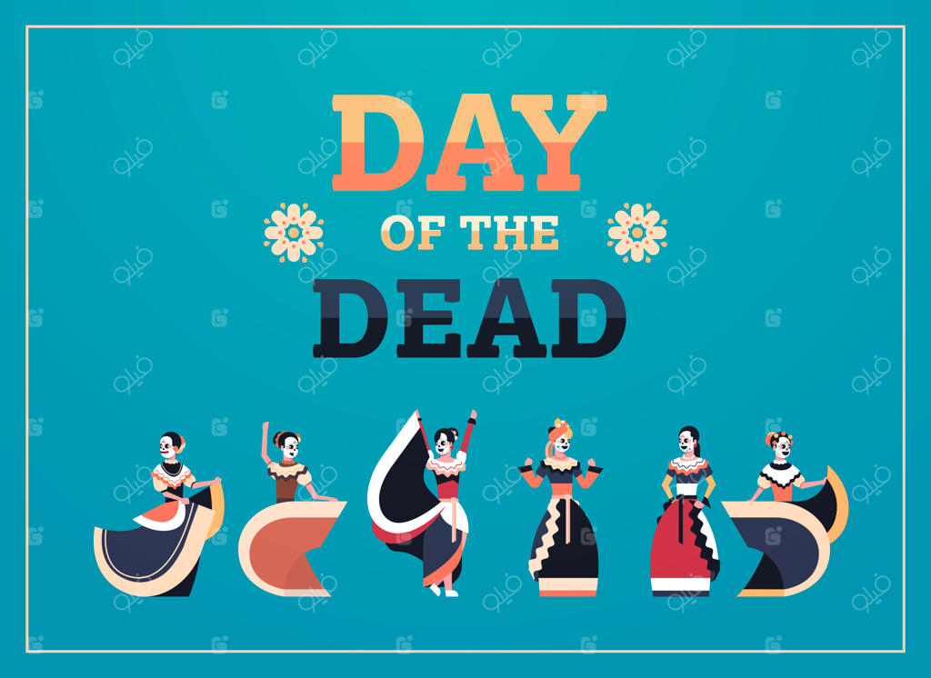 بنر سنتی روز مردگان و هالووین مکزیکی
