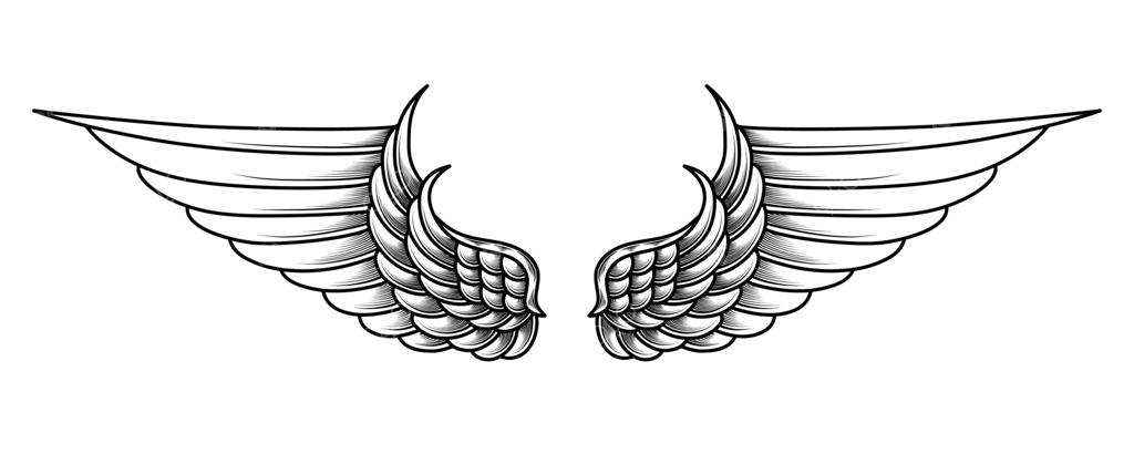وکتور طرح تاتو ترایبال بال فرشته