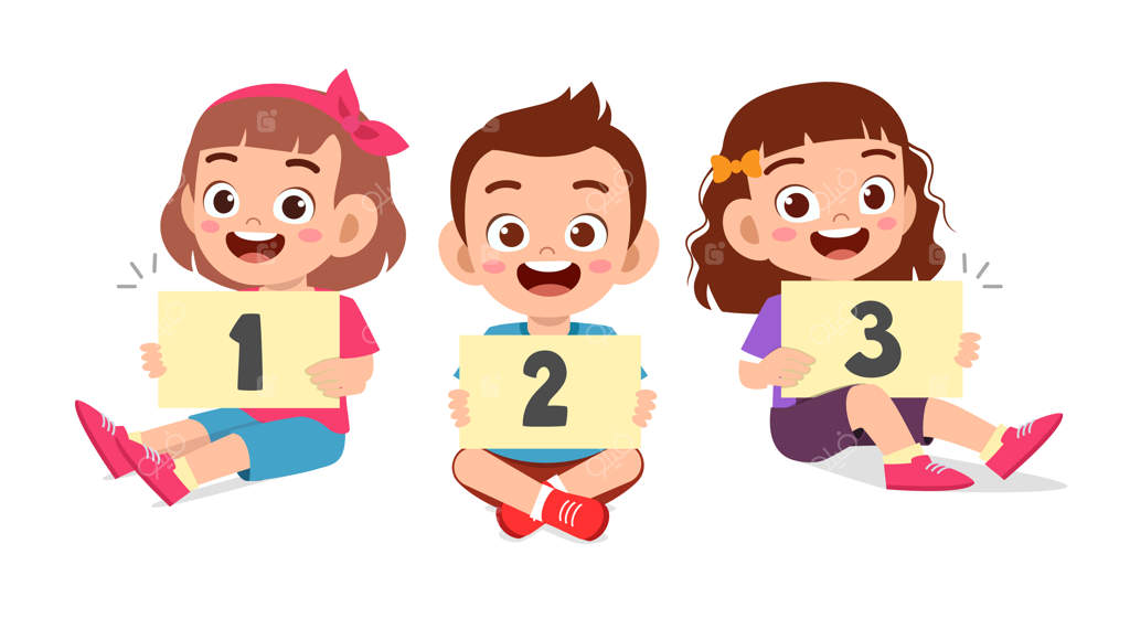 پسر بچه شاد و بامزه در حال یادگیری اعداد