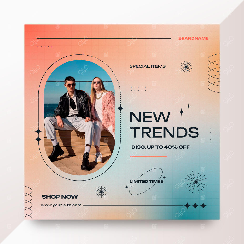 بنر مربعی گرادینت تار