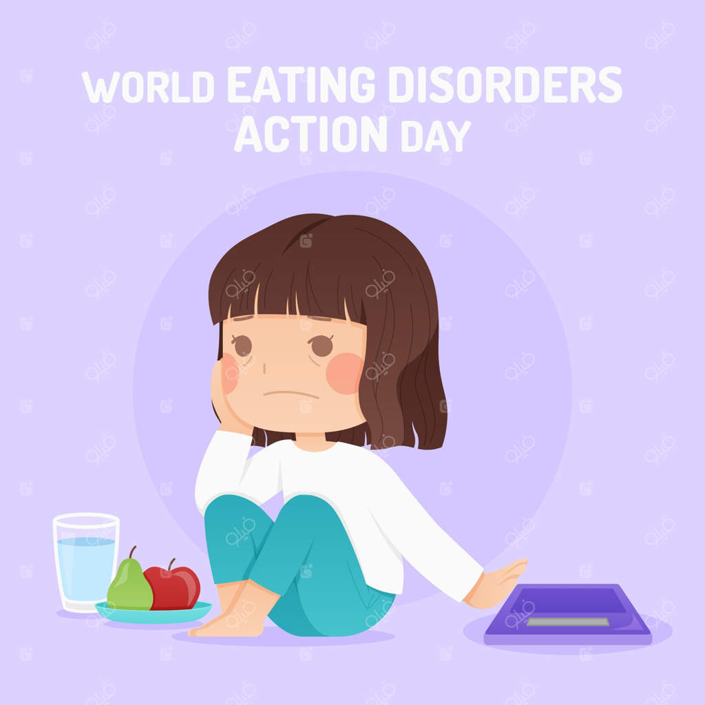 تصویرسازی روز اقدام برای اختلالات تغذیه در جهان تخت