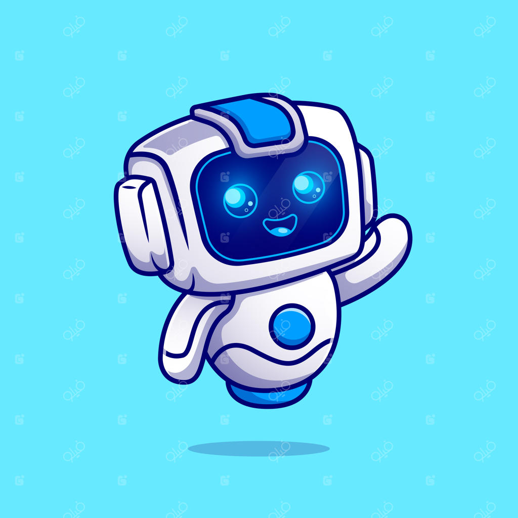 شخصیت کارتونی ربات بامزه در حال خداحافظی - علم و فناوری.