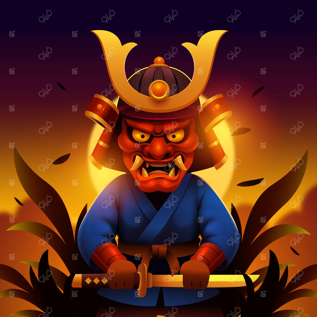 اونی سامورایی ترسناک با کاتانا