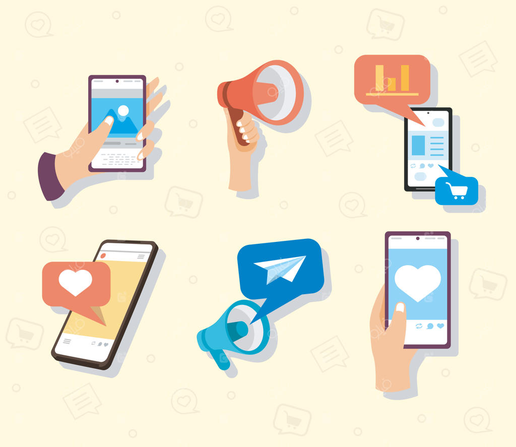 شش آیکون شبکه‌های اجتماعی