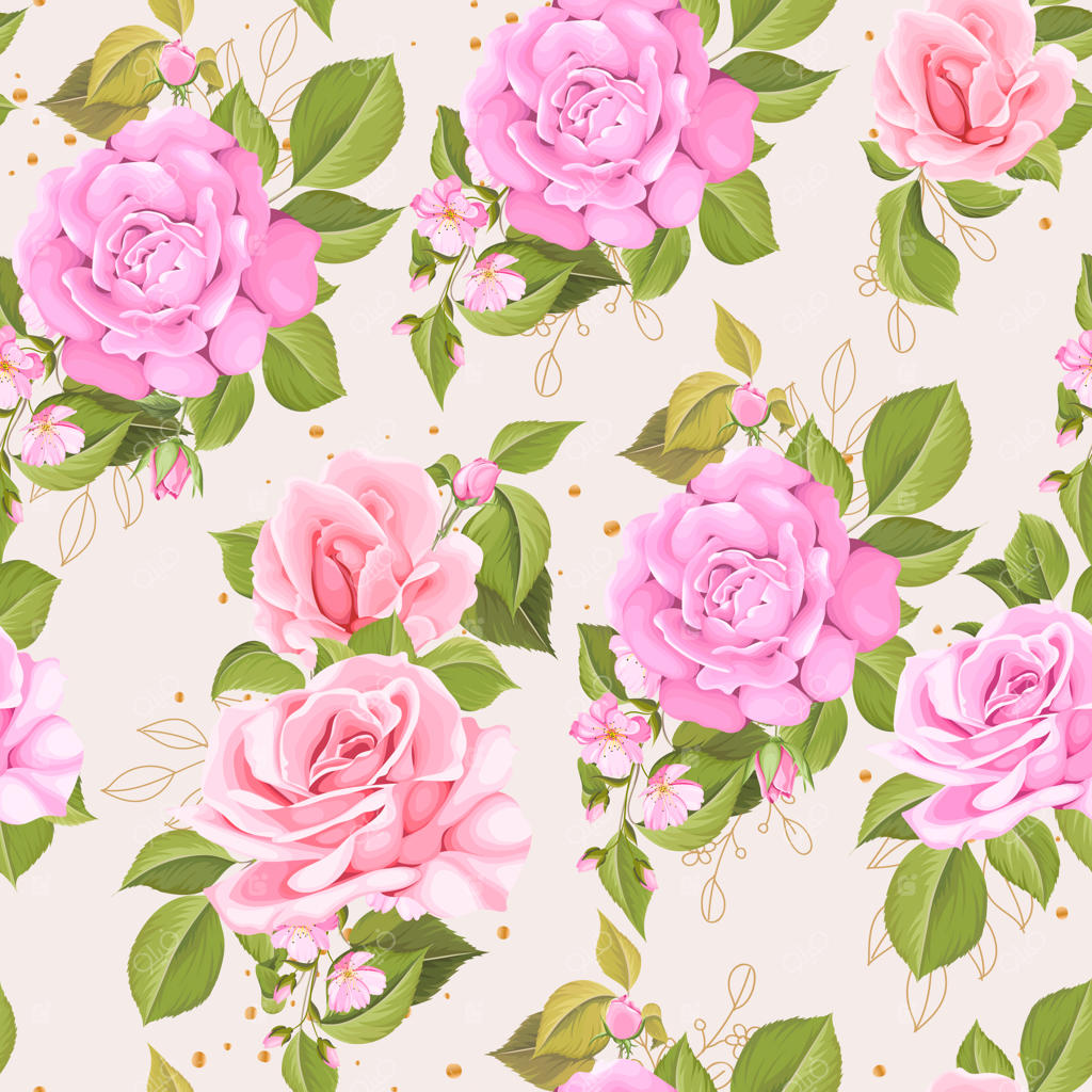 پس‌زمینه پترن یکپارچه گل‌های رز
