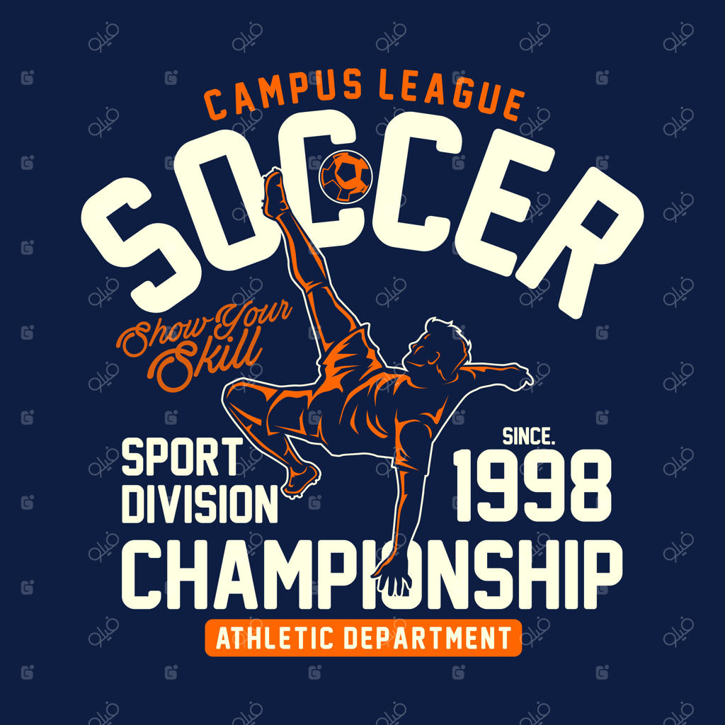 تصویرسازی پیراهن فوتبال با طراحی فلت به صورت ضربه قیچی برگردان