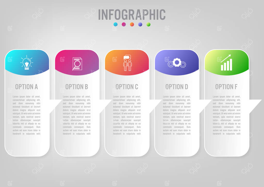 قالب برچسب‌های اینفوگرافیک کسب‌وکار