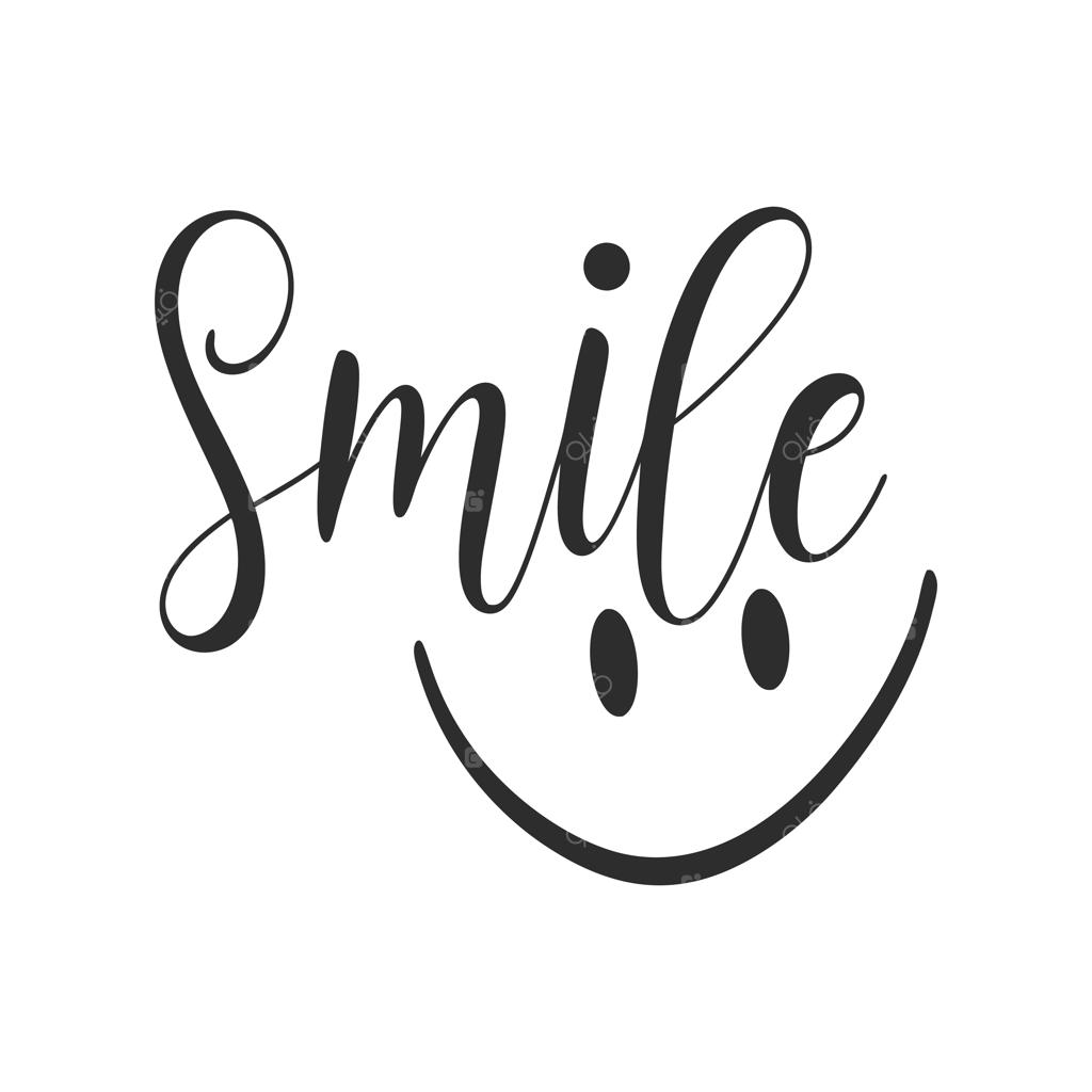 تصویرسازی وکتور تایپوگرافی لبخند با سبک مینیمال