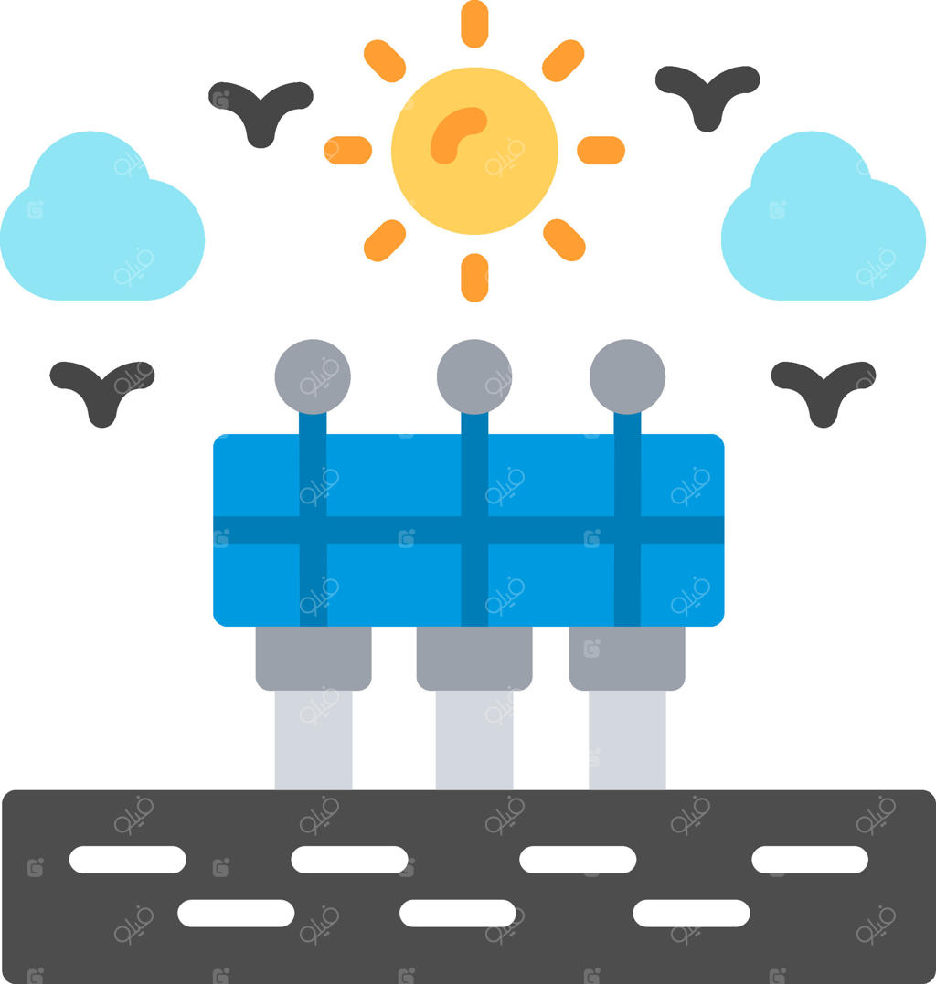 تصویری آبی و سفید از یک پنل خورشیدی