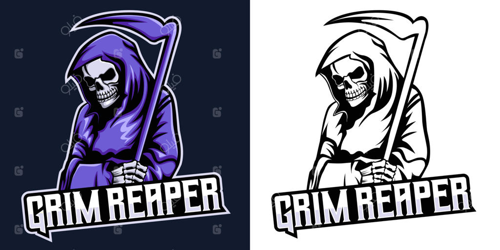 طراحی لوگو و نماد مسکوت تیم گیمینگ گریم ریپر