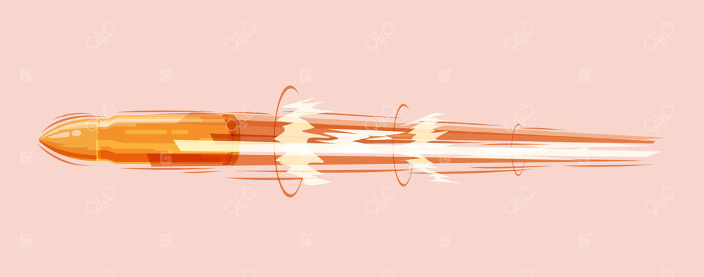 گلوله کارتونی در حال پرواز