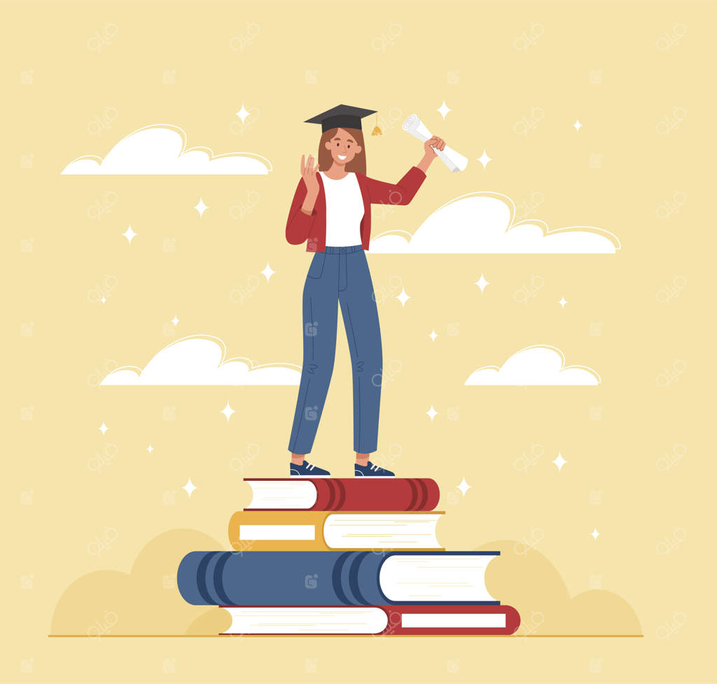 دانشجوی زن با کتاب