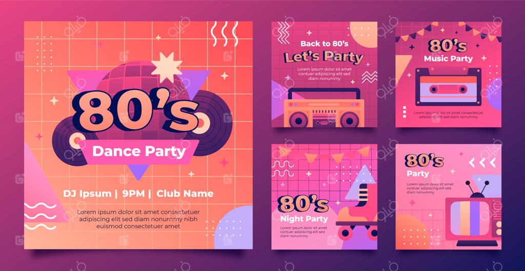 پست‌های اینستاگرامی مهمونی دهه ۸۰ با رنگ‌های گرادیان