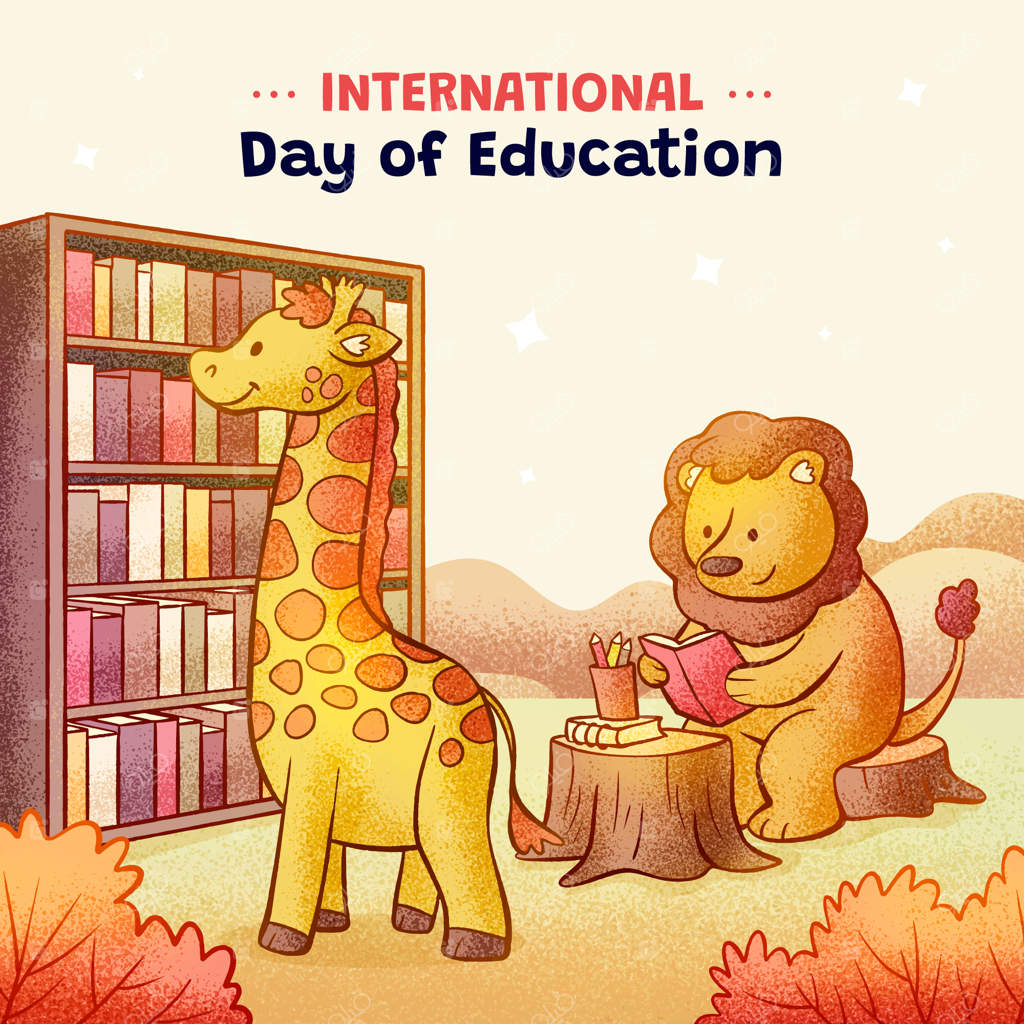 تصویرسازی دست‌کشیده روز جهانی آموزش