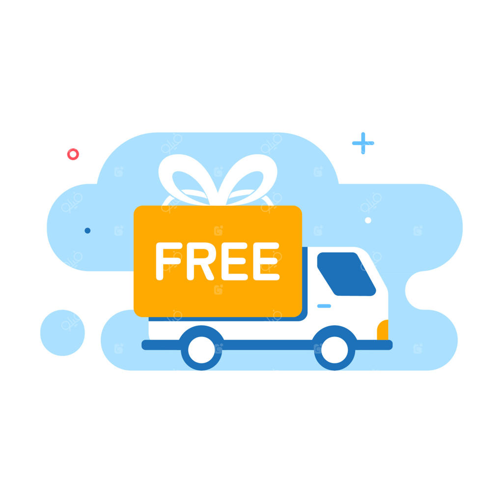 وکتور تصویرسازی مفهومی ارسال رایگان با طراحی فلت (EPS10)؛ المان گرافیکی مدرن مناسب برای لندینگ پیج، رابط کاربری (UI) وضعیت خالی، اینفوگرافیک و آیکون