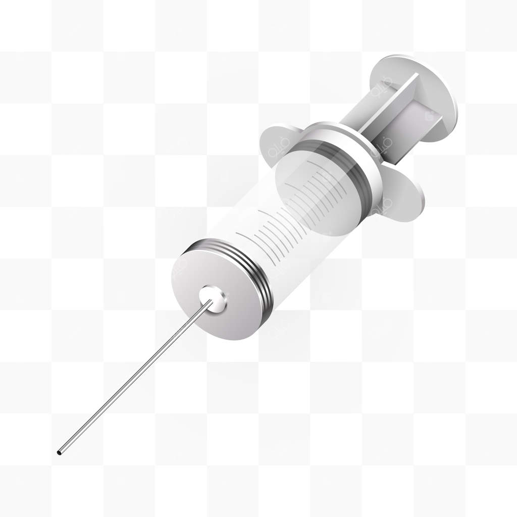 سرنگ پزشکی خالی و استریل شده.