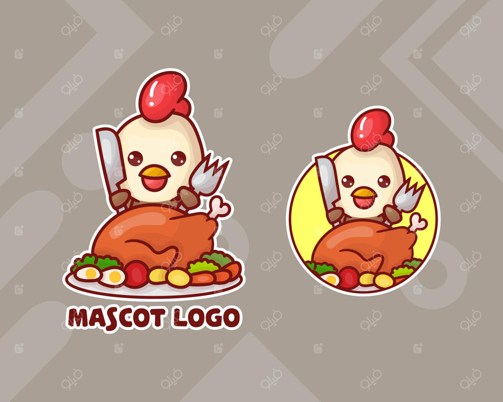 مجموعه‌ای از لوگوهای بامزه جوجه با ظاهر دلخواه.