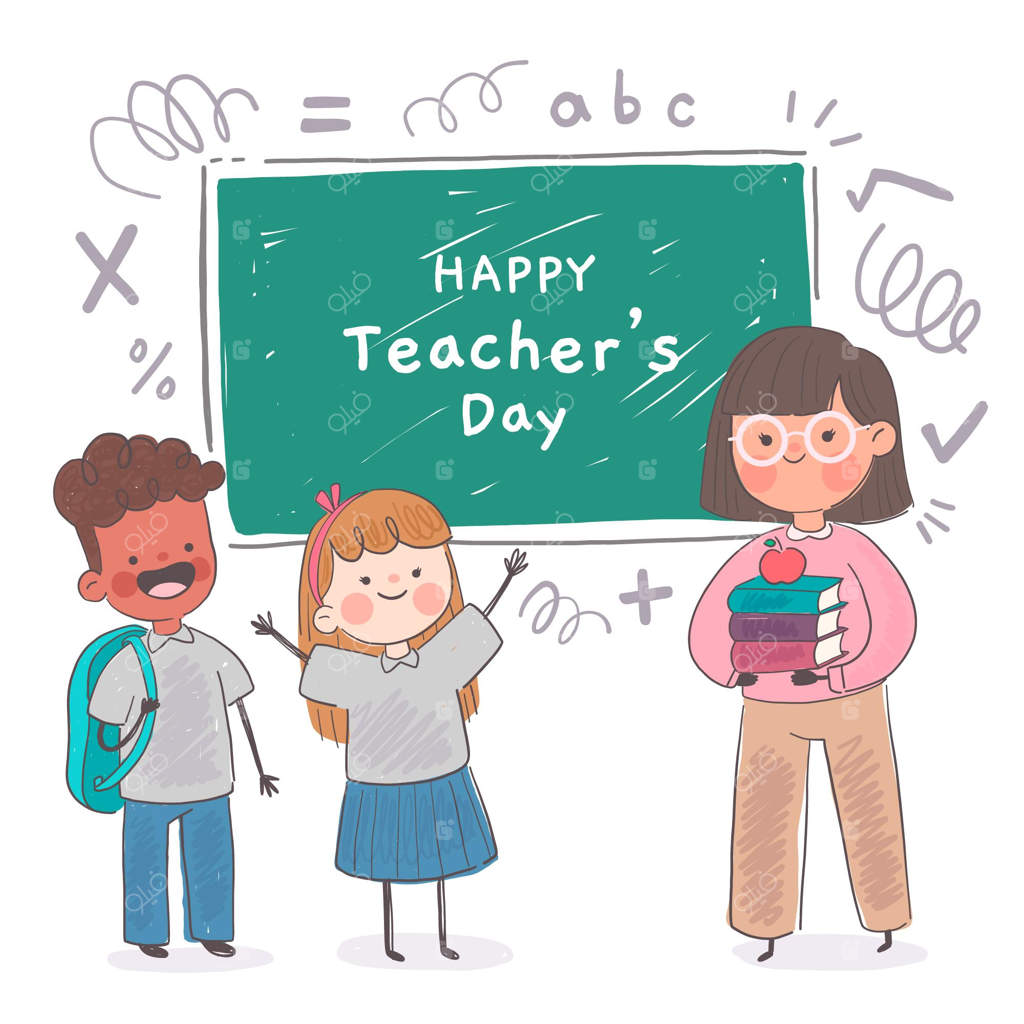 تصویرسازی روز معلم با طراحی دستی