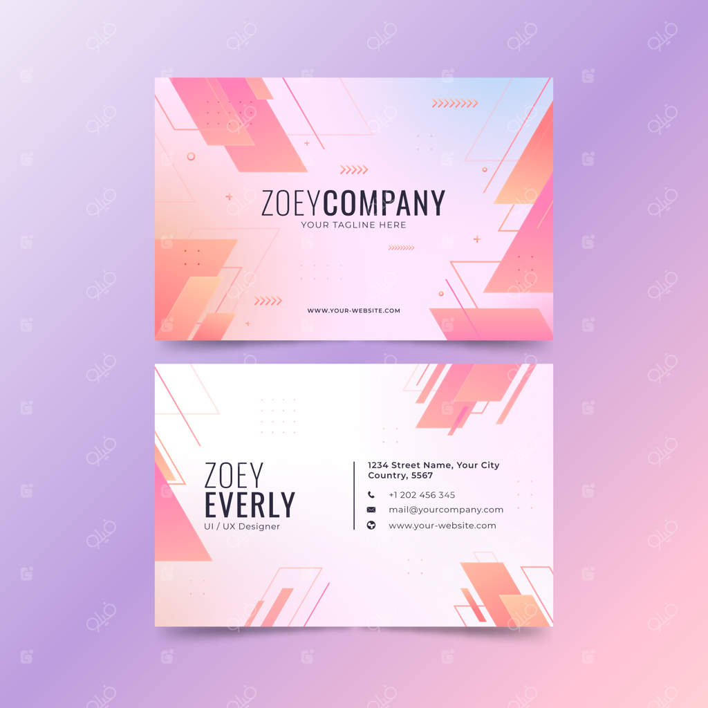 کارت ویزیت هندسی با گرادیانت رنگی