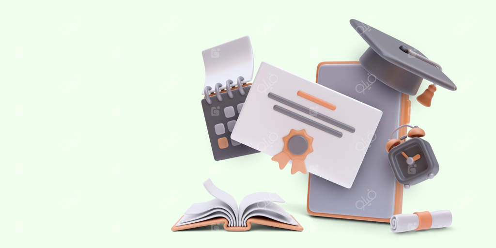 پوستر مفهومی برای آموزش آنلاین به سبک واقع‌گرایانه - تصویرسازی وکتور