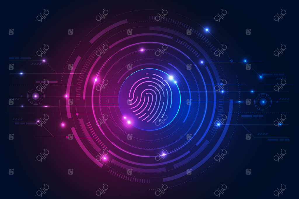 پس‌زمینه مدرن با اثر انگشت نئون