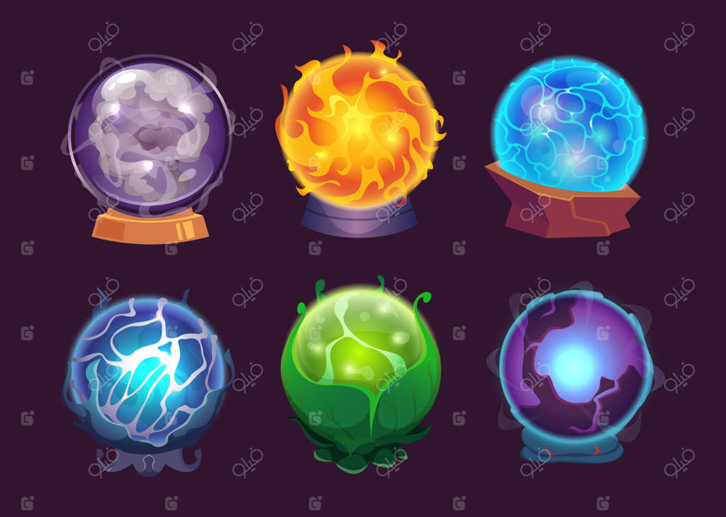 گوی جادویی برای پیش‌بینی آینده مخصوص جادوگران و ساحران - تصویر وکتور از یک گوی سحرآمیز