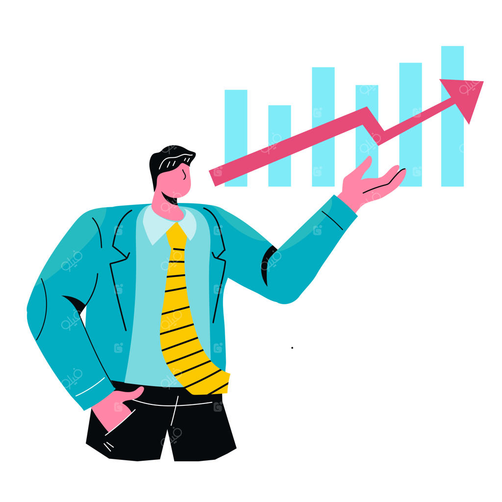 مفهوم رشد و توسعه سود کسب و کار با تصویر بازرگان