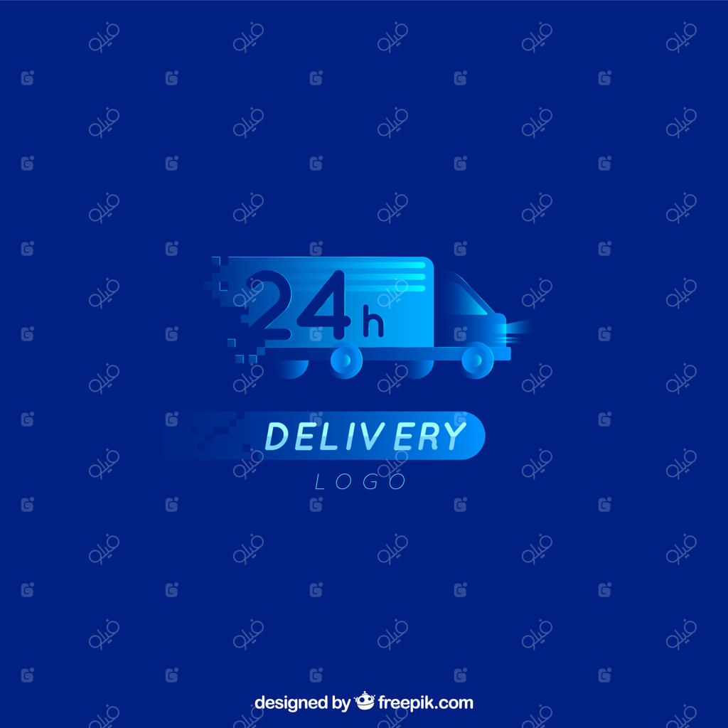 قالب لوگوی تحویل با تصویر کامیون