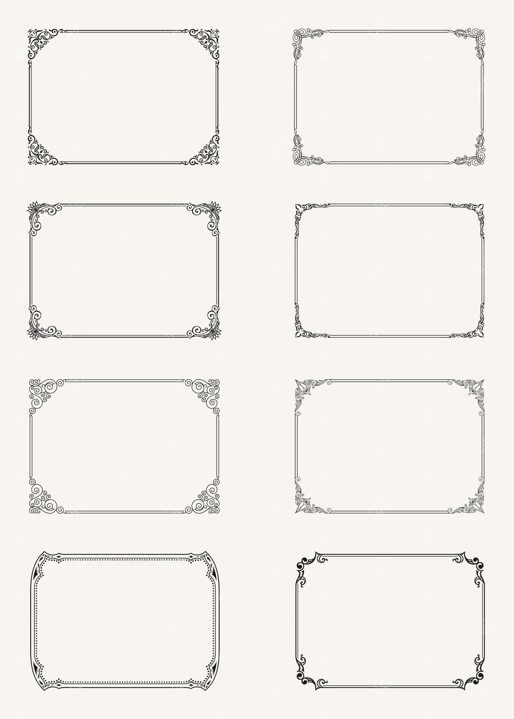 قاب‌های افقی سیاه و سفید با طرح خوشنویسی قدیمی