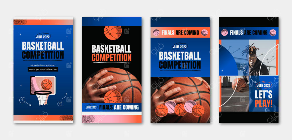 استوری‌های اینستاگرام بافت گرادیان بسکتبال