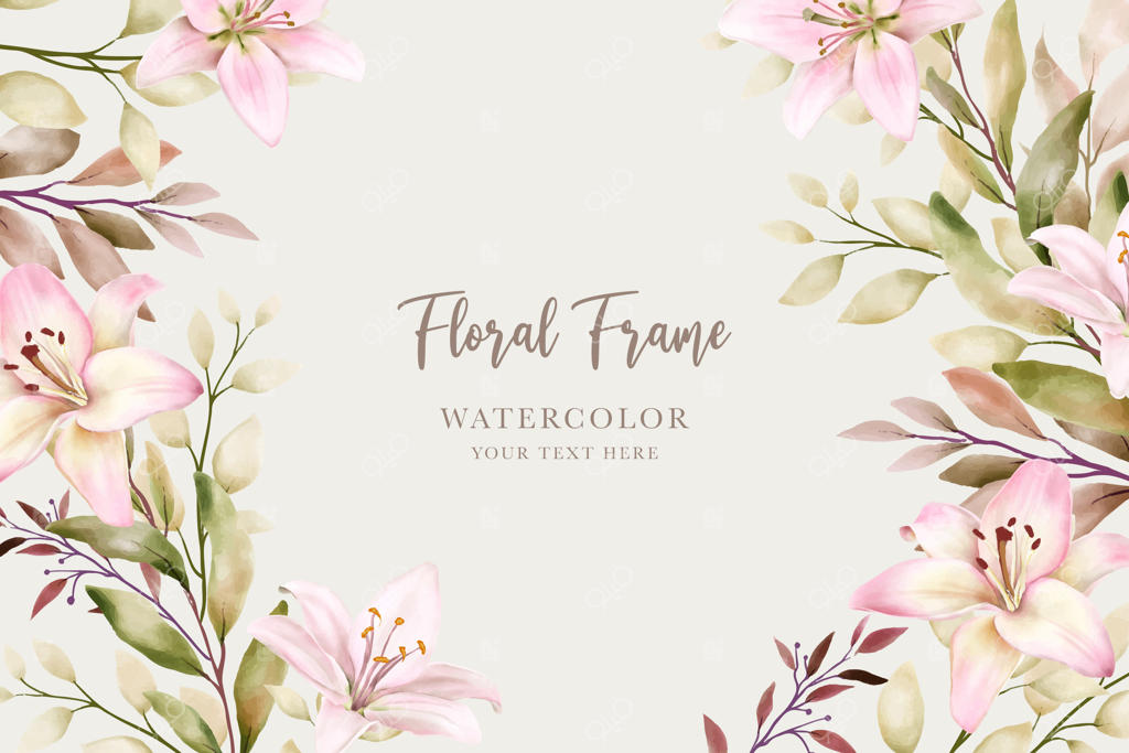 مجموعه کارت پس‌زمینه گل زنبق طراحی دستی