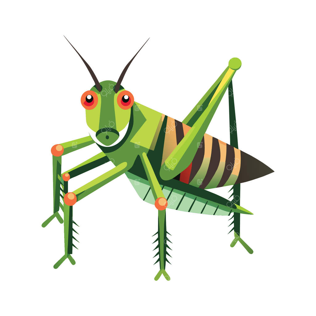 ملخ هنرمند در حال بازی در باغ