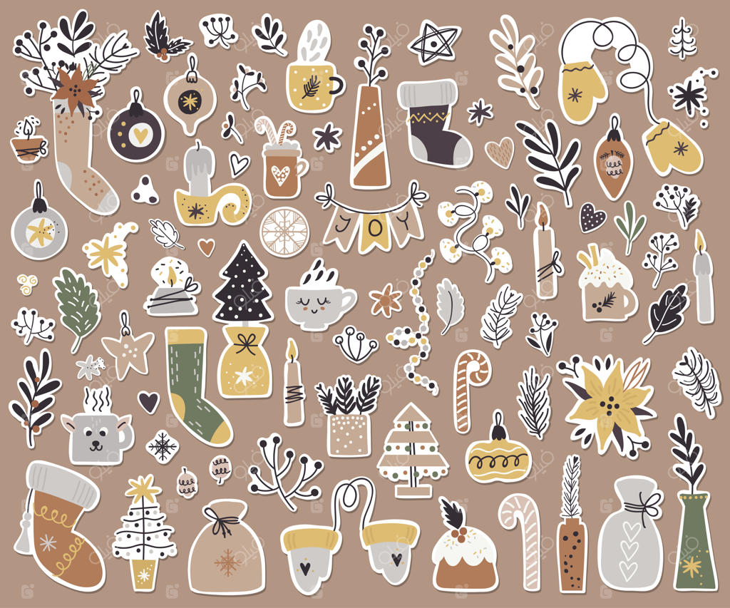 مجموعه بزرگ برچسب‌های کریسمس