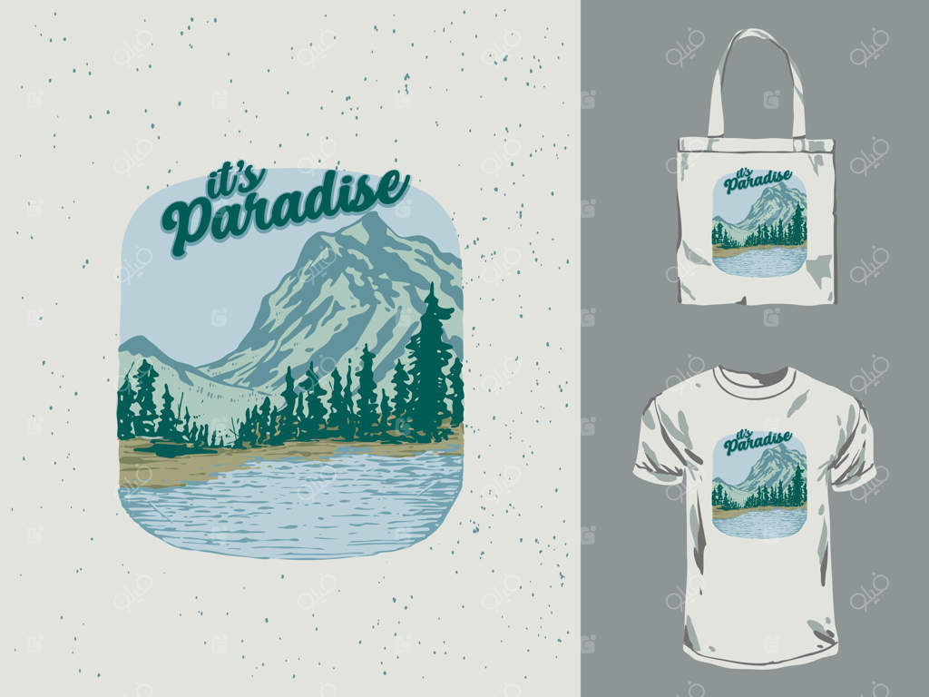 تصویرسازی بهشت مناظر کوهستانی